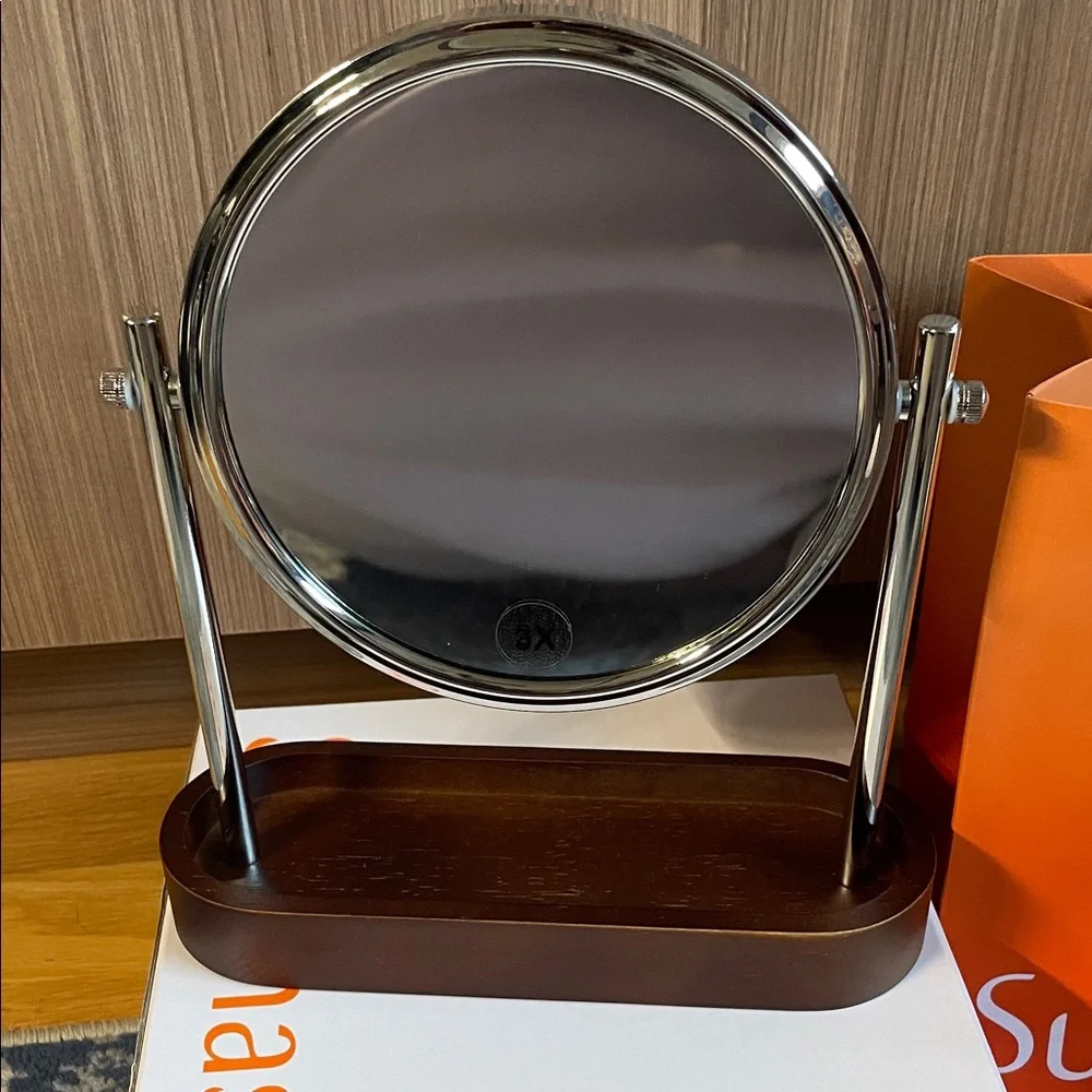 Sulwhasoo Silver Vanity Mirror with Brown Base